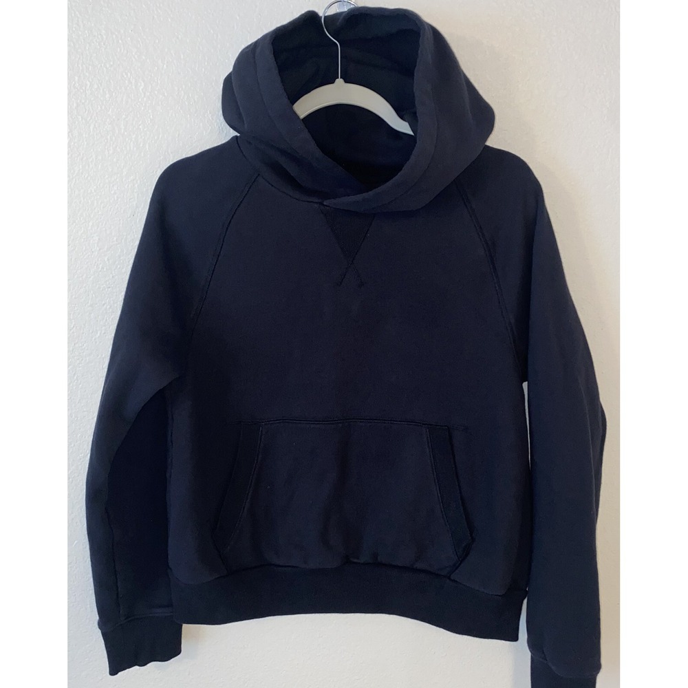 Athleta Moonrise Hoodie Open Back Sweatshirt Small Black Long Sleeve Yoga